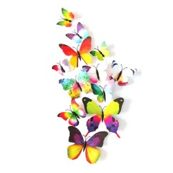 Fluturi 3D cu magnet, decoratiuni casa sau evenimente, set 12 bucati, colorati
