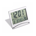Digital thermometer, clock and calendar, for interior, silver color