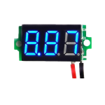 Voltmetru digital cu leduri albastre, 3.5 - 30 V, de culoare negru, cu 3 digit si 2 fire