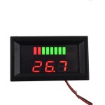 Voltmetru digital cu leduri rosii si indicator, 12 V, 3 digit, 2 fire, carcasa